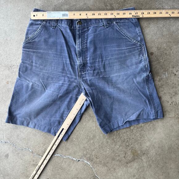 VINTAGE CARHARTT GRAY SHORTS CARPENTER FIT 34 BAGGY - Picture 2 of 5